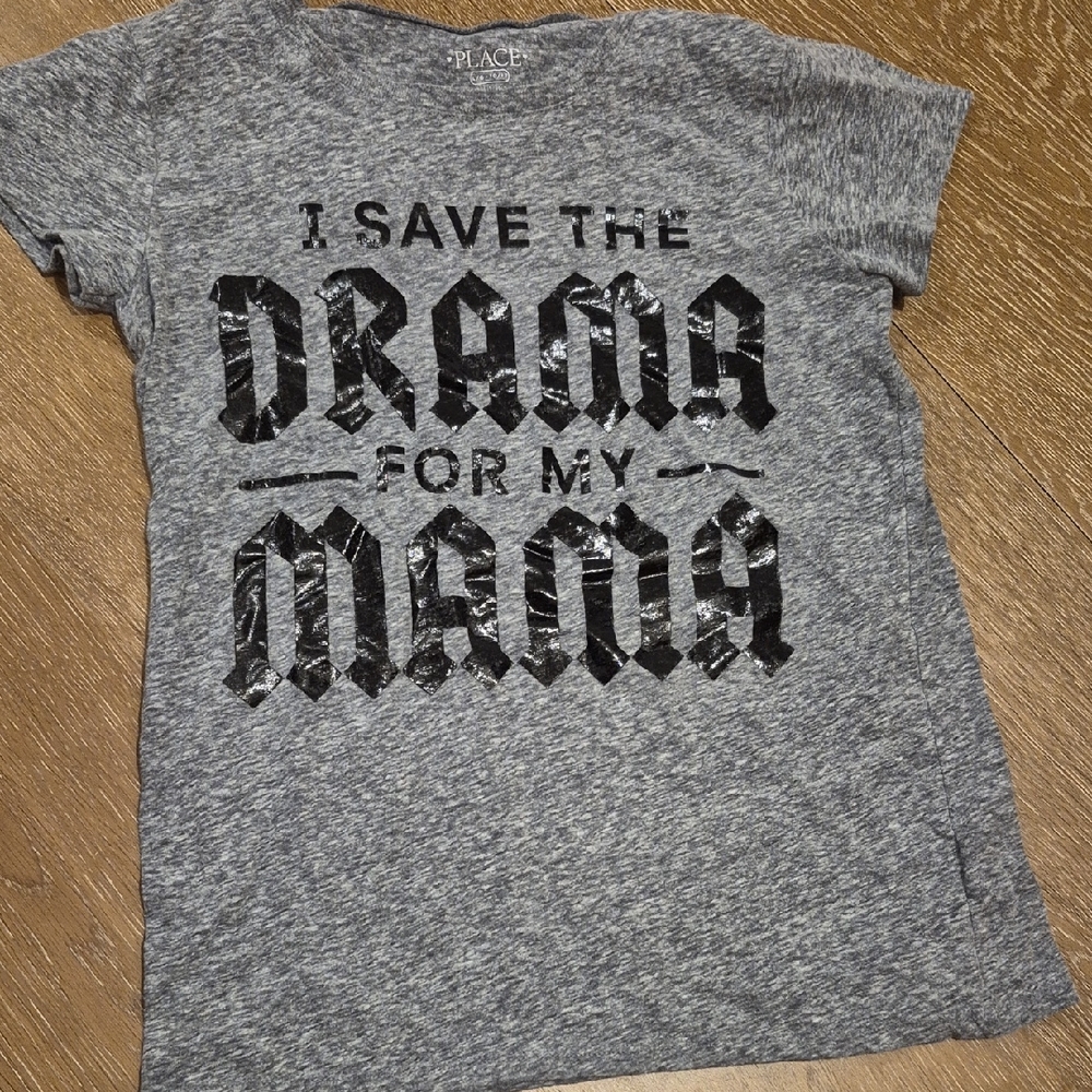 The Children's Place Heather Gray and Black Graphic Tee